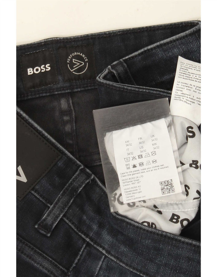 HUGO BOSS Damen Slim Jeans W34 L32 Marineblaue Baumwolle