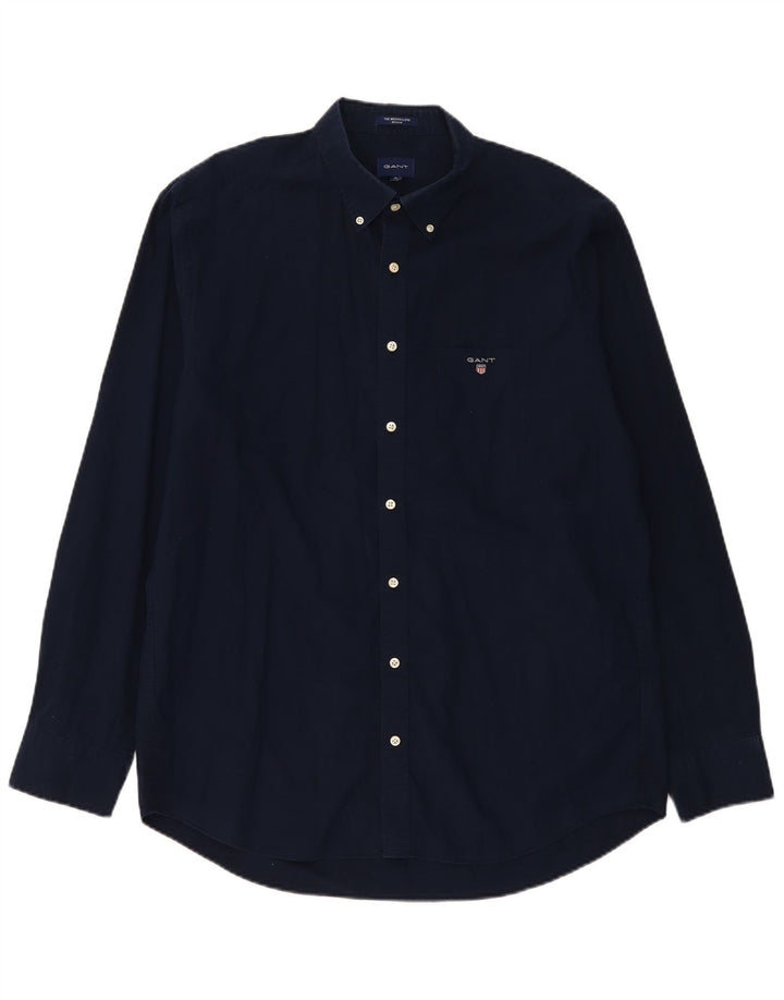 Gant Herren-Hemd, normal, XL, Marineblau, Baumwolle