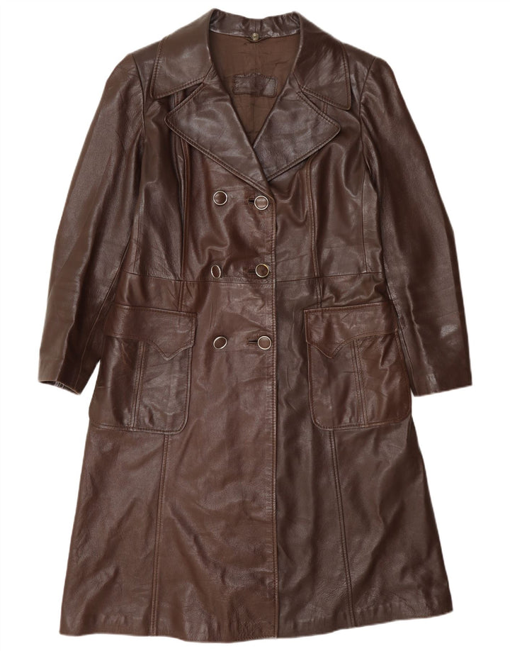 Vintage Damen Ledermantel IT 48 XL Burgund