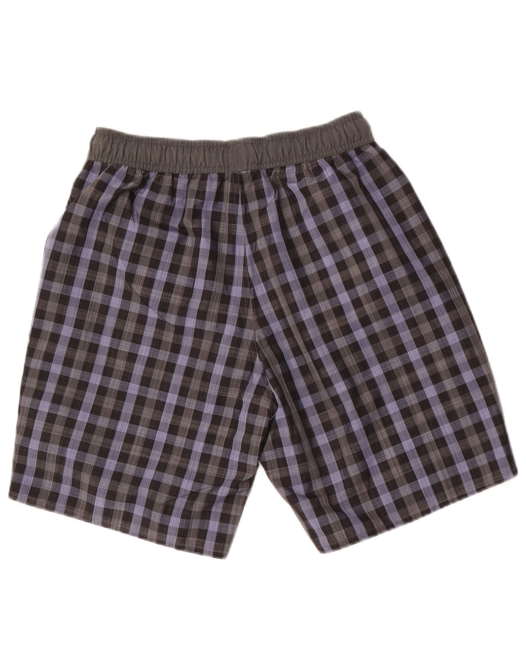 Adidas Herren-Badeshorts, klein, grau kariert, Polyester