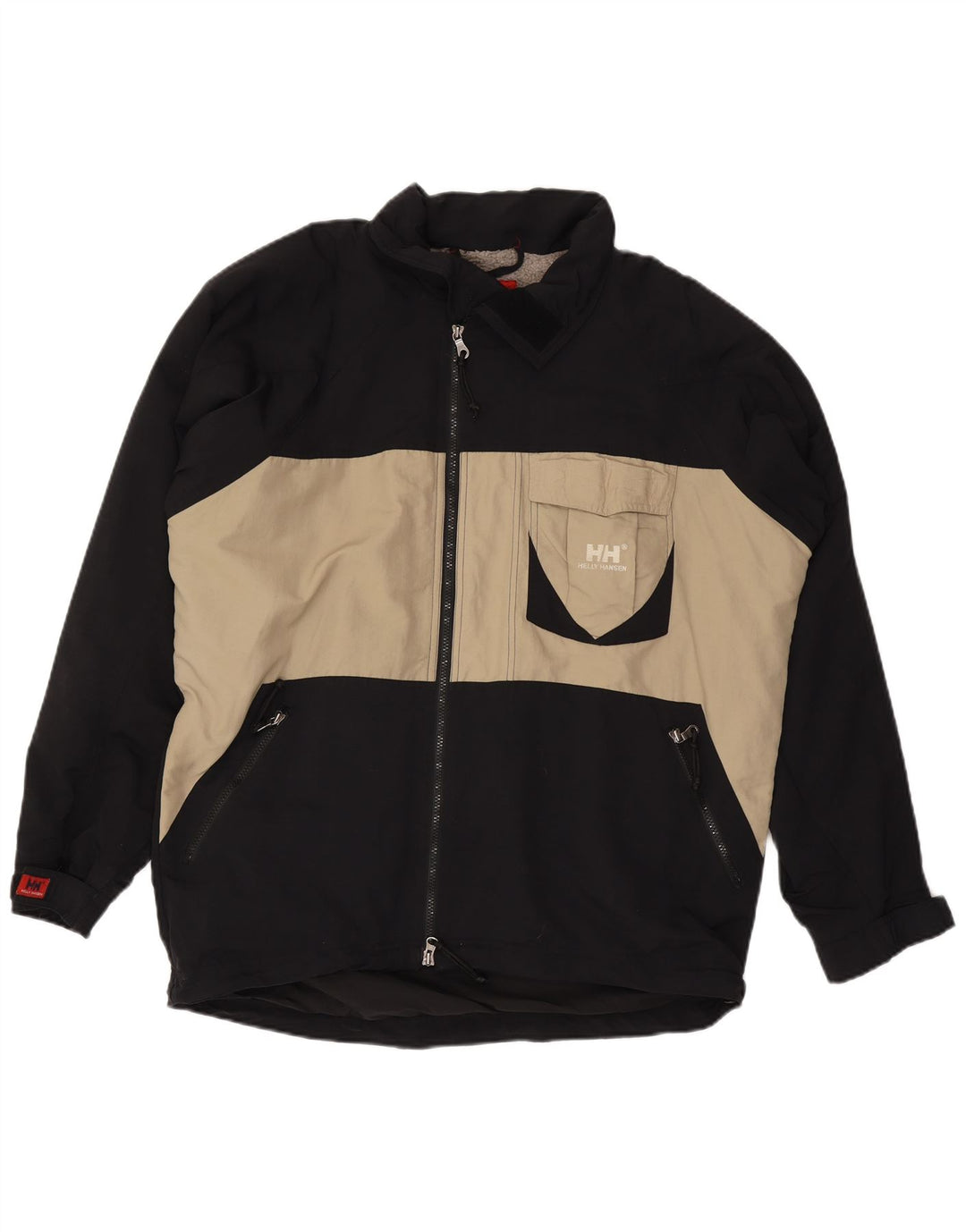 HELLY HANSEN Herren-Windbreaker-Jacke, UK 40, groß, schwarzes Colourblock-Nylon