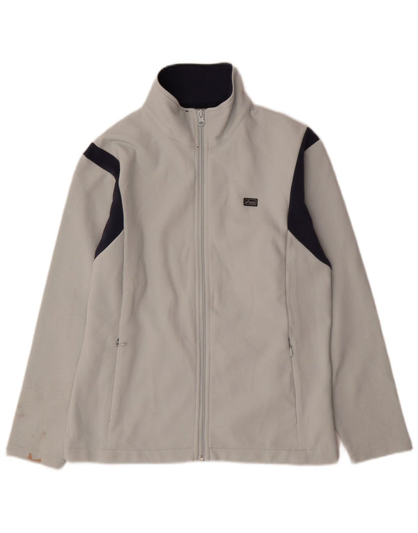 ASICS Damen-Trainingsanzug-Top-Jacke UK 14 Mittelweißes Colourblock-Polyester