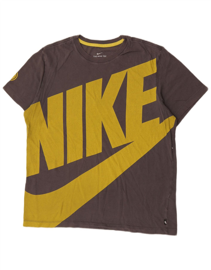NIKE Herren-T-Shirt mit Grafik, Größe L, Grau, Baumwolle