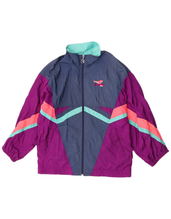 Diadora Damen-Trainingsanzug, Oberteil, Jacke, mittelgroß, mehrfarbig, Farbblock-Retro