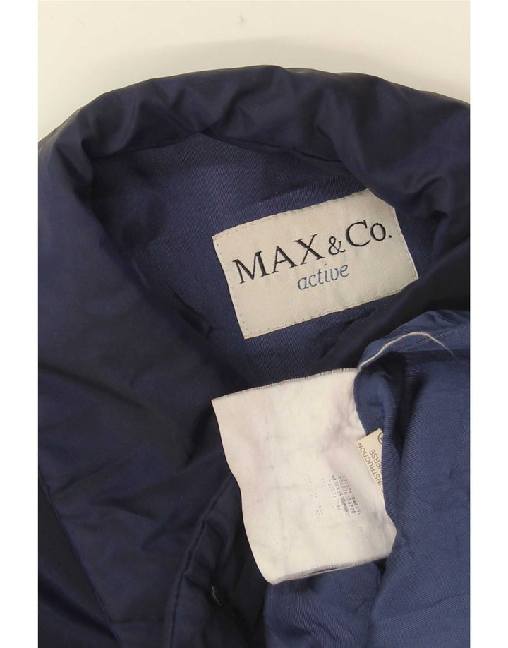 Max & Co. Damen Kurzer zweireihiger Trenchcoat IT 46 Large Marineblau