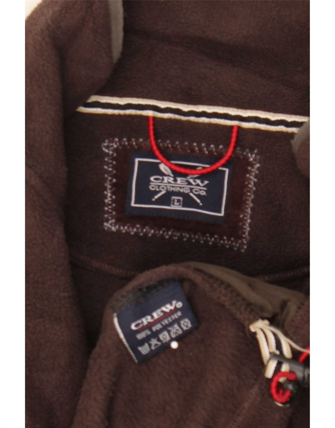 Crew Clothing Herren-Fleecepullover mit Reißverschluss am Hals, groß, braun, Polyester