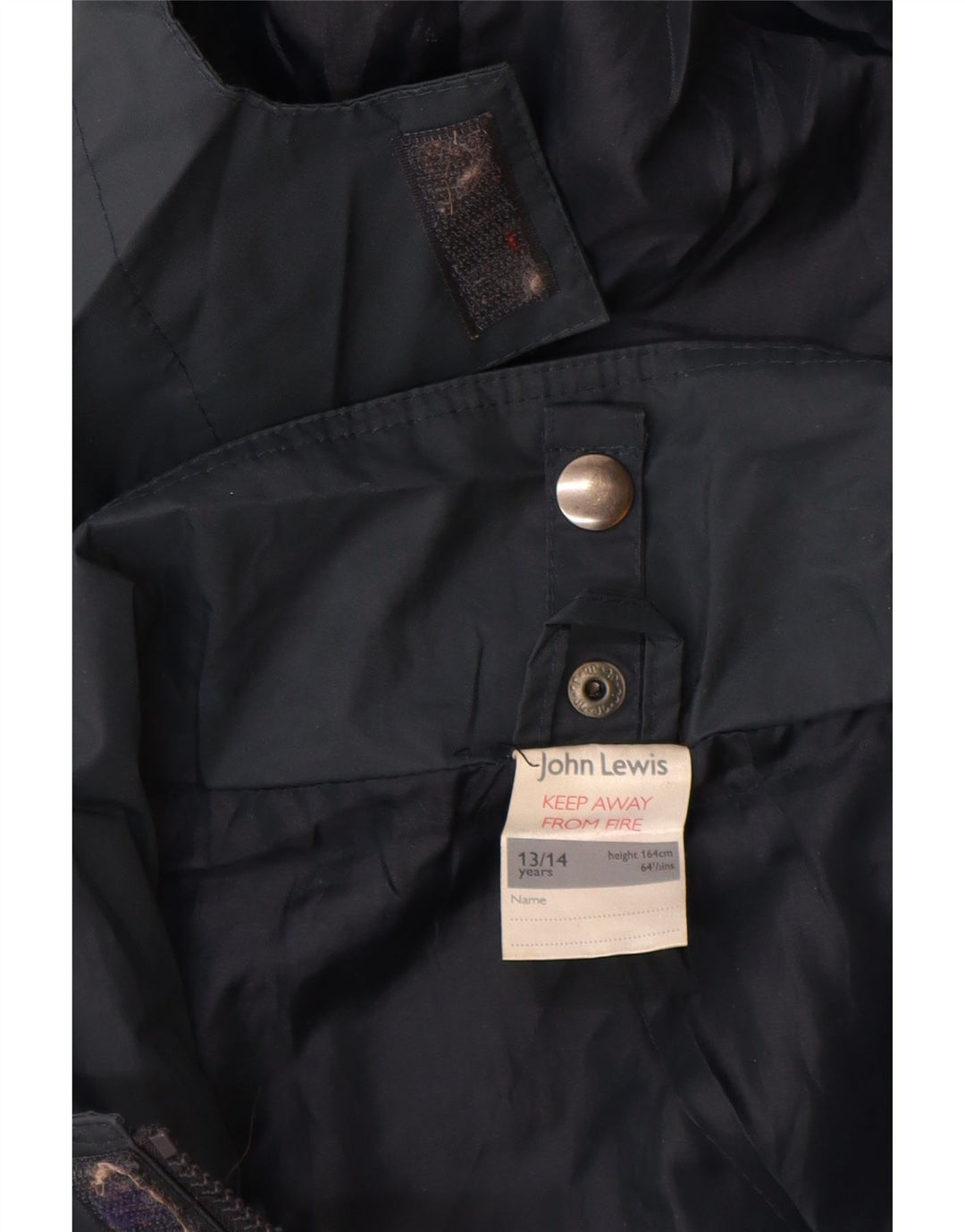 John Lewis Jungen-Regenmantel mit Kapuze, 13–14 Jahre, marineblaues Nylon