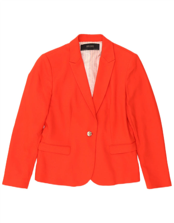 Zara Damen 1-Knopf-Blazerjacke UK 18 XL Orange