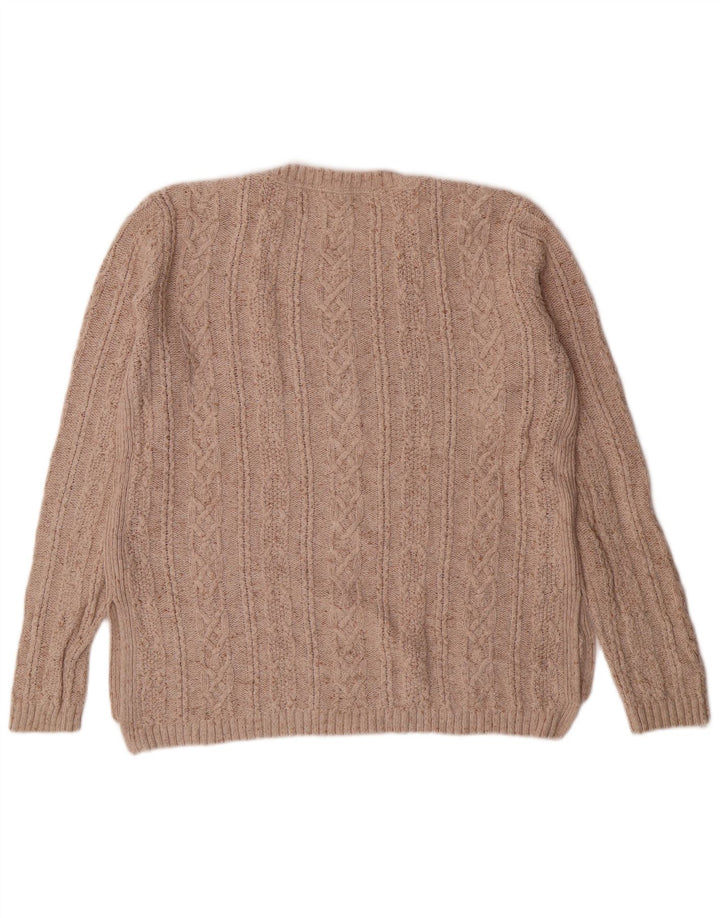 Fat Face Damen-Pullover mit Rundhalsausschnitt, Gr. 10, Größe S, beige, Baumwolle, klassisch