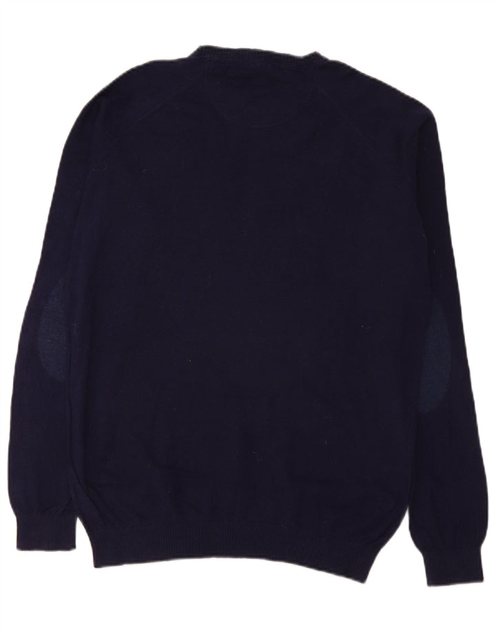 Zara Herren-Pullover mit U-Boot-Ausschnitt, Größe L, Marineblau