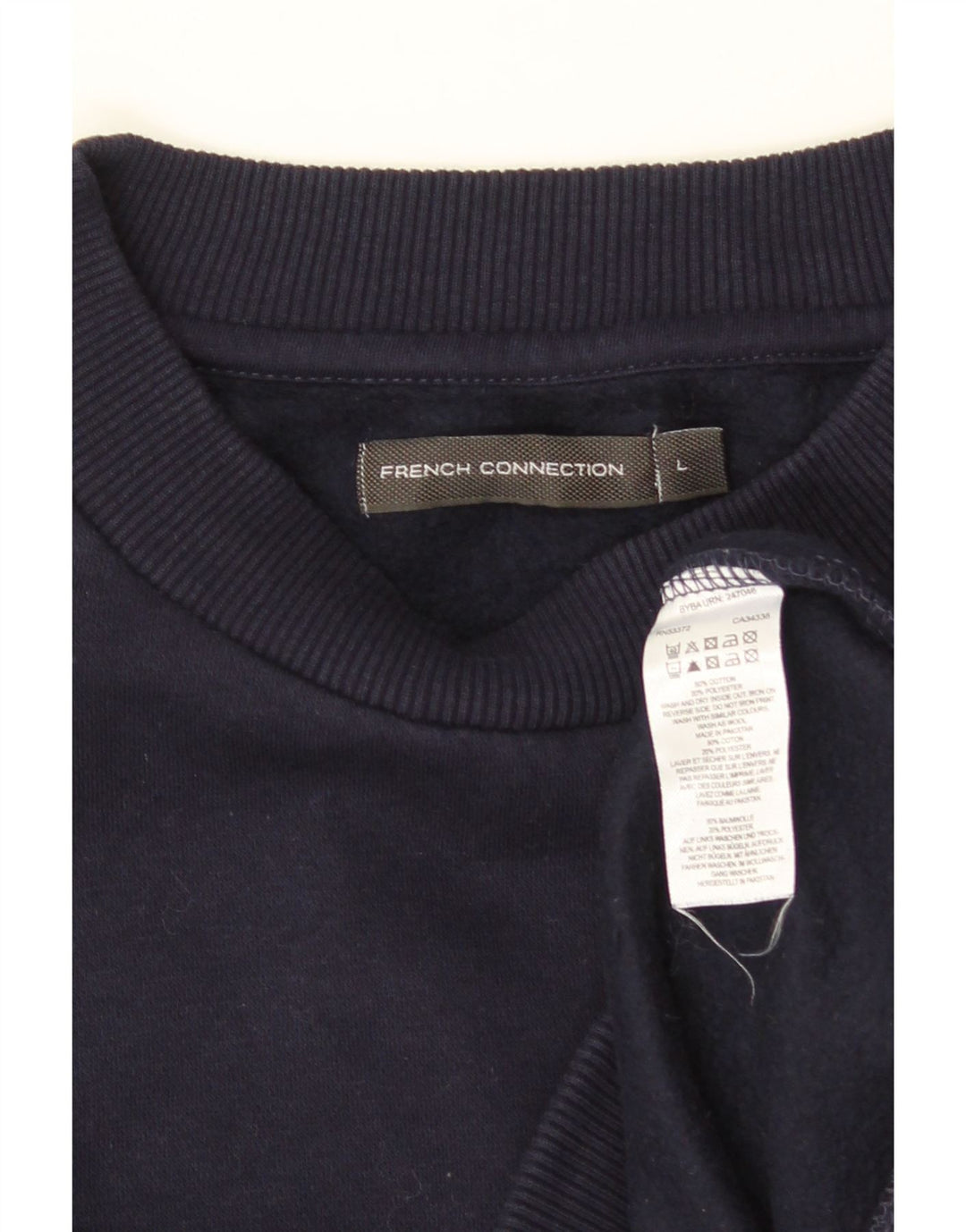 FRENCH CONNECTION Damen Grafik-Sweatshirt-Pullover UK 16 Large Marineblau
