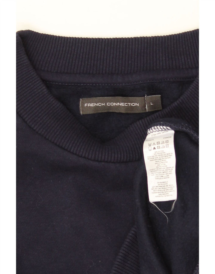 FRENCH CONNECTION Damen Grafik-Sweatshirt-Pullover UK 16 Large Marineblau