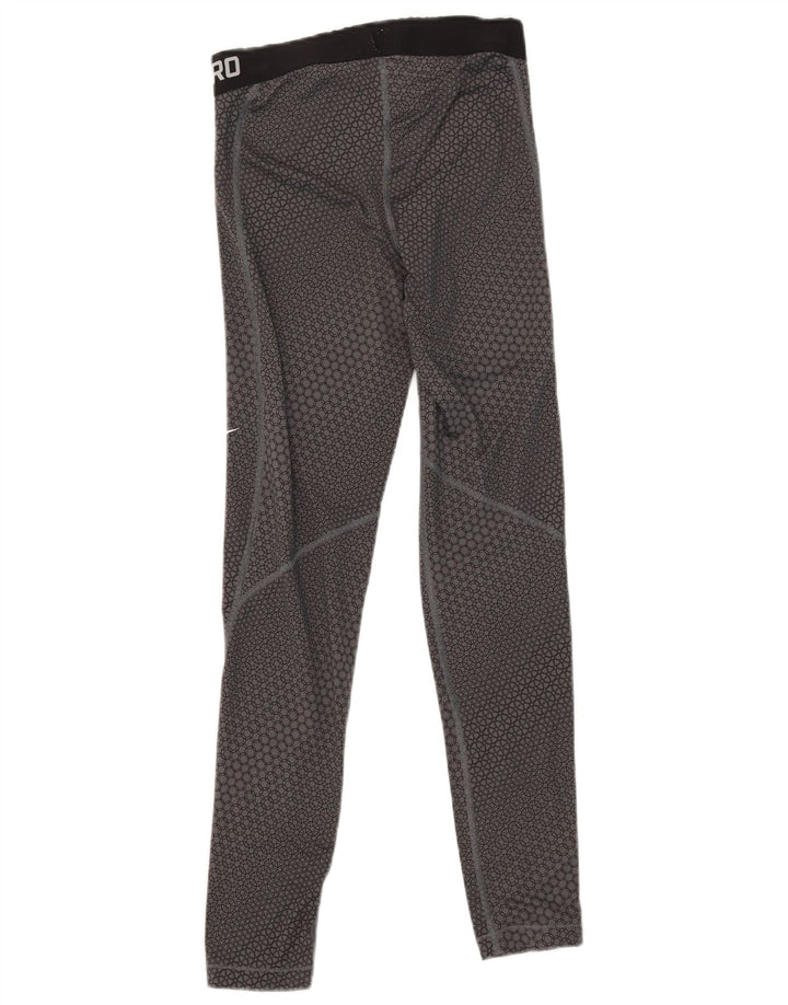 Nike Womens Dri Fit Graphic Leggings UK 8 Small Graues geometrisches Polyester