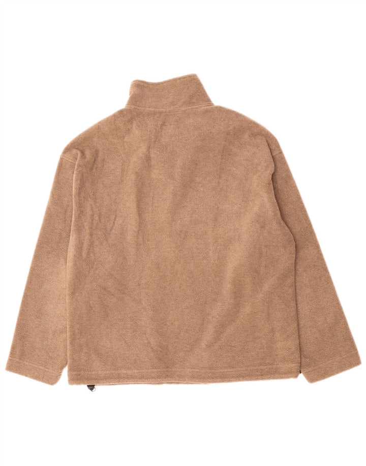 Think Pink Damen-Fleecepullover mit Reißverschluss am Hals, UK 14, Mittelbraun, Polyester