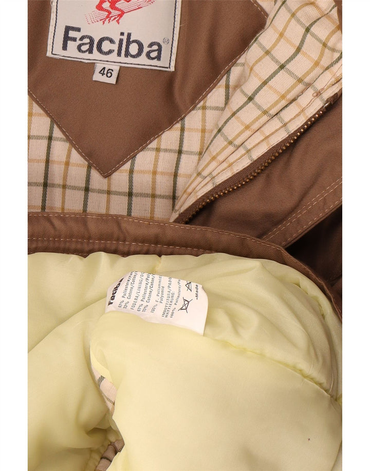 Faciba Herren Wattierte Jacke UK 46 3XL Beige Polyamid