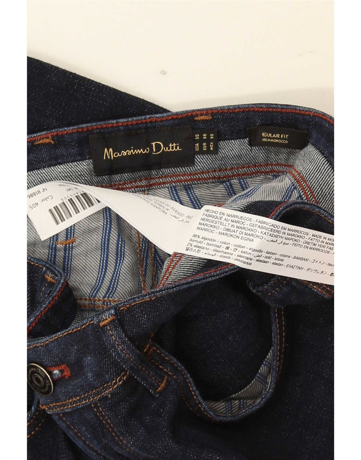 Massimo Dutti Herren-Jeans, reguläre Passform, gerade Passform, EU 38, Größe S, W30, L30, Marineblau