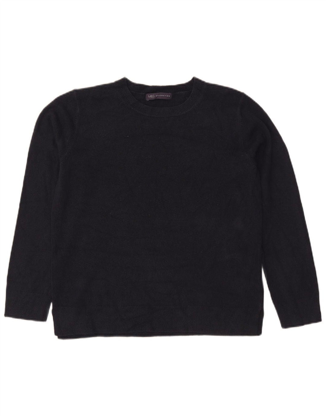 Marks & Spencer Damen-Pullover mit Rundhalsausschnitt, Gr. 14, mittleres Marineblau