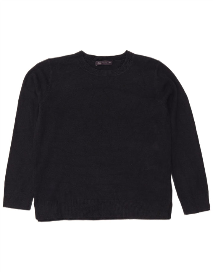 Marks & Spencer Damen-Pullover mit Rundhalsausschnitt, Gr. 14, mittleres Marineblau