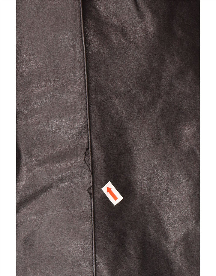 Vintage Herren Ledermantel IT 46 Kleiner schwarzer Lederklassiker