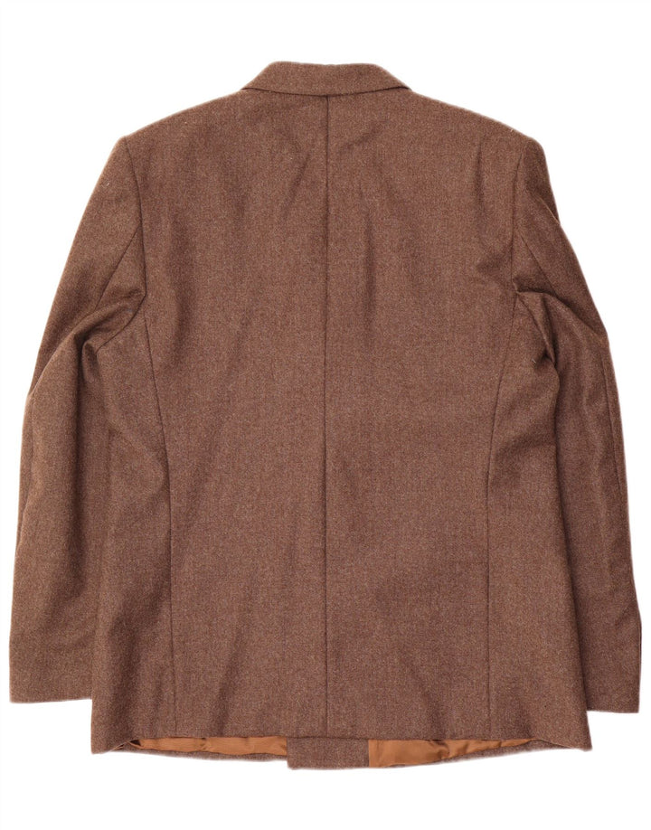 Vintage Herren Zweireiher Blazer Jacke IT 52 XL Braune Wolle