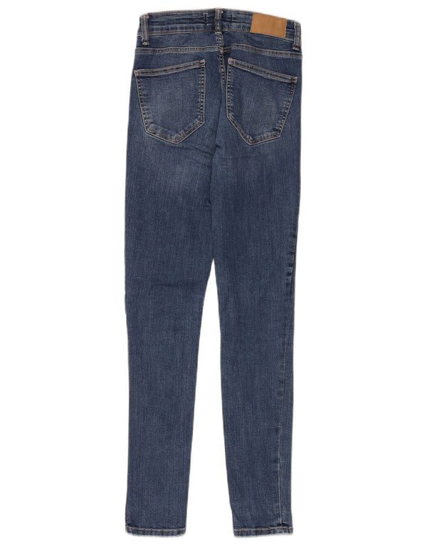 Zara Damen Skinny Jeans EU 34 2XS W26 L29 Blaue Baumwolle
