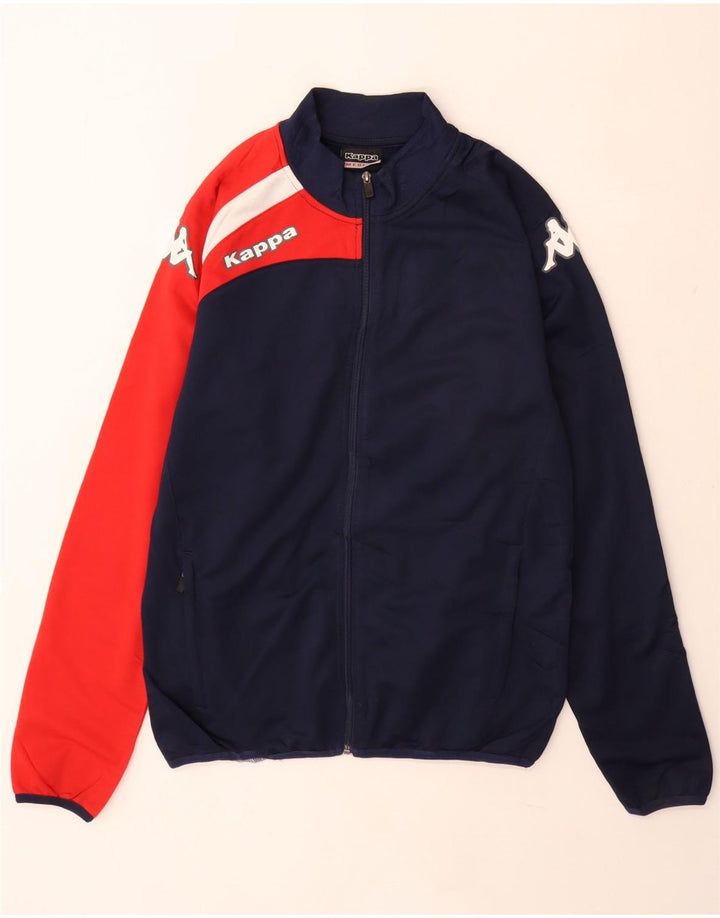 Kappa Herren-Trainingsanzugoberteil mit Grafik, mittleres Marineblau, Farbblock