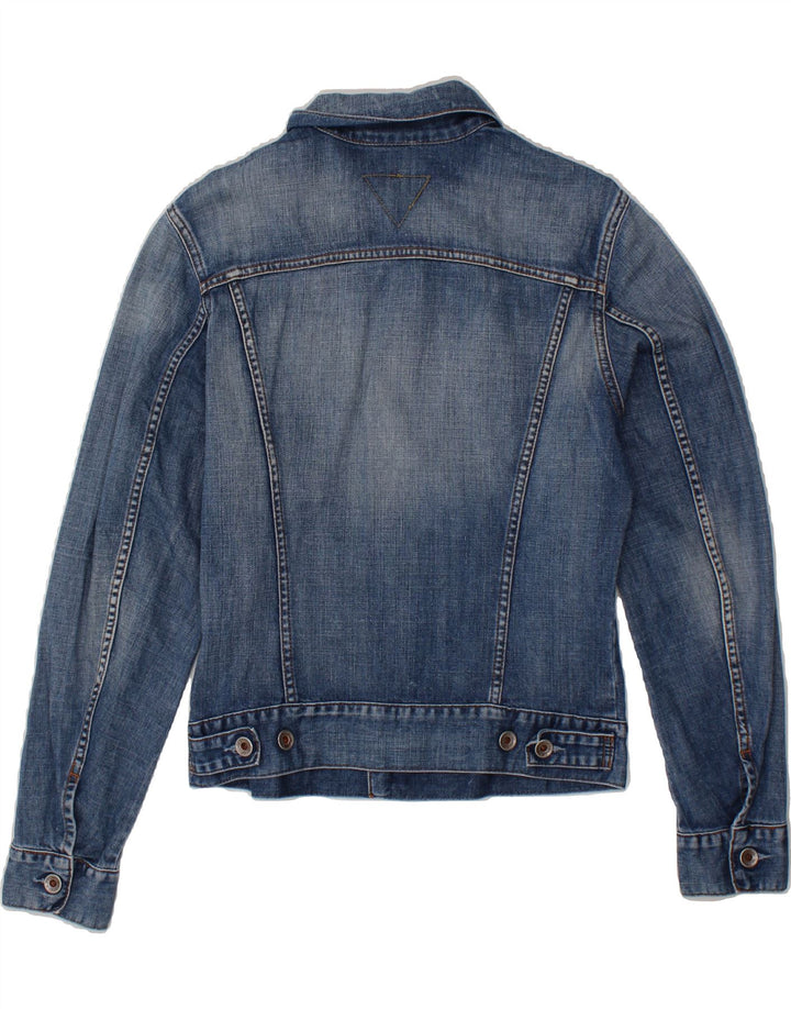 MELTIN' POT Womens Denim Jacket UK 10 Small Blue Cotton Vintage Meltin' Pot and Second-Hand Meltin' Pot from Messina Hembry 