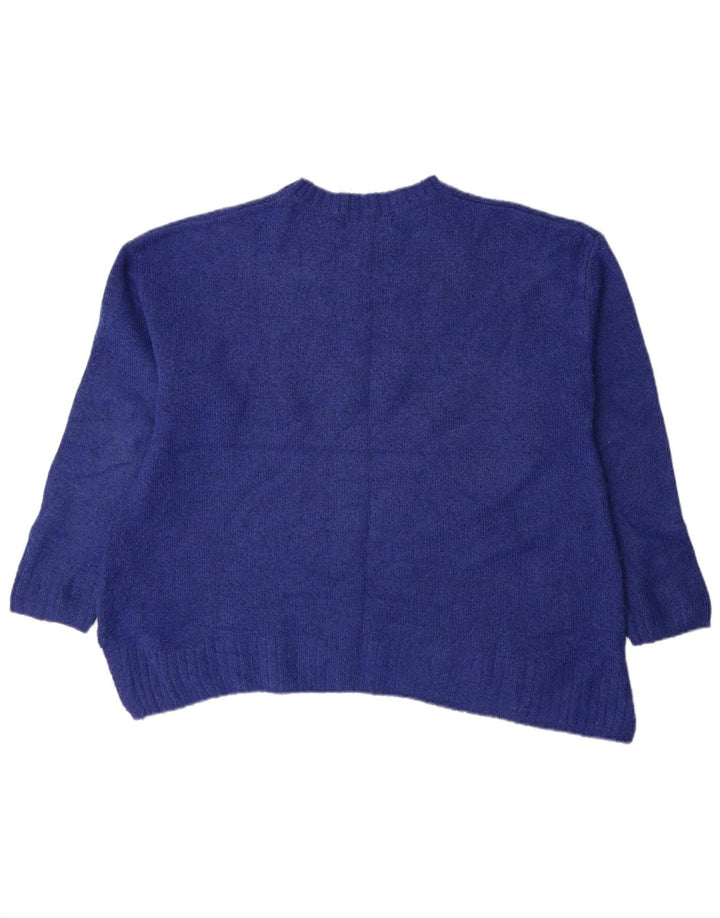 Marks & Spencer Damen-Pullover mit Rundhalsausschnitt, Gr. 40, Größe L, Blau, Acryl