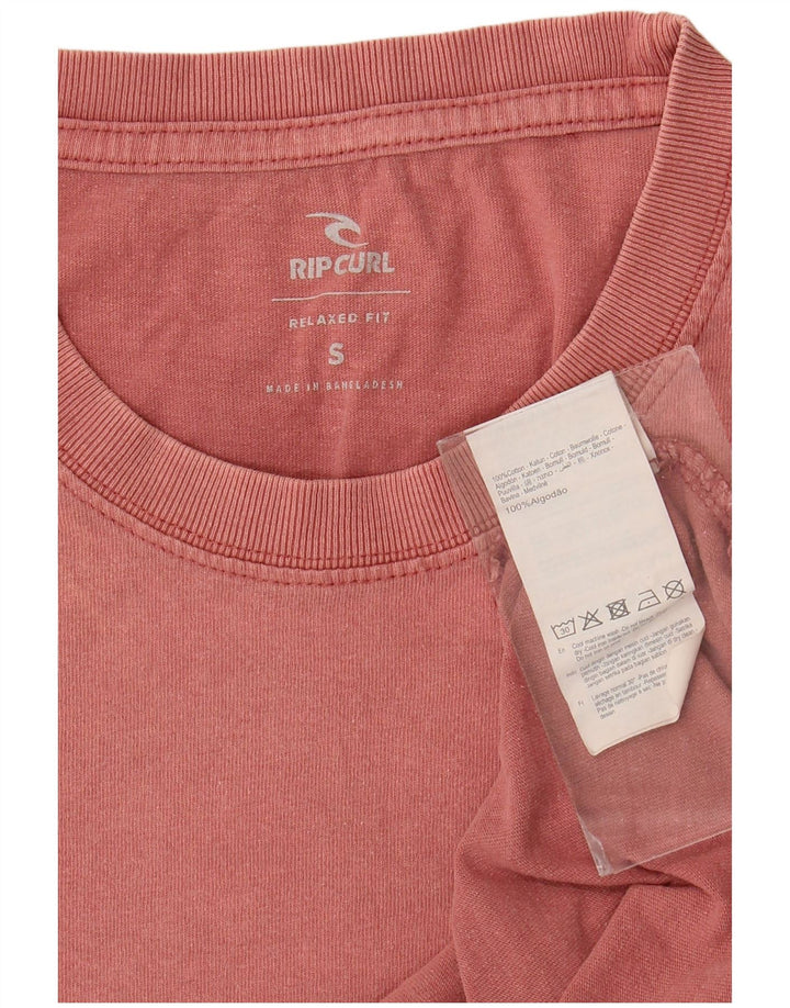 Rip Curl Herren Relaxed Fit T-Shirt Top Small Rosa Baumwolle