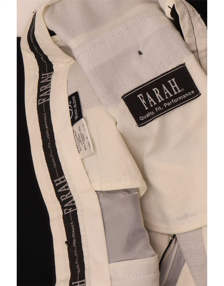 Farah Herren-Anzughose, gerade, W36, L26, Schwarz, Polyester