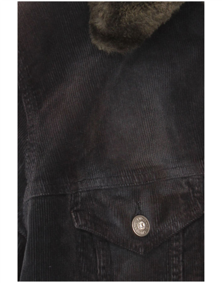 Liu Jo Damen Cordjacke UK 14 Mittelgraue Baumwolle