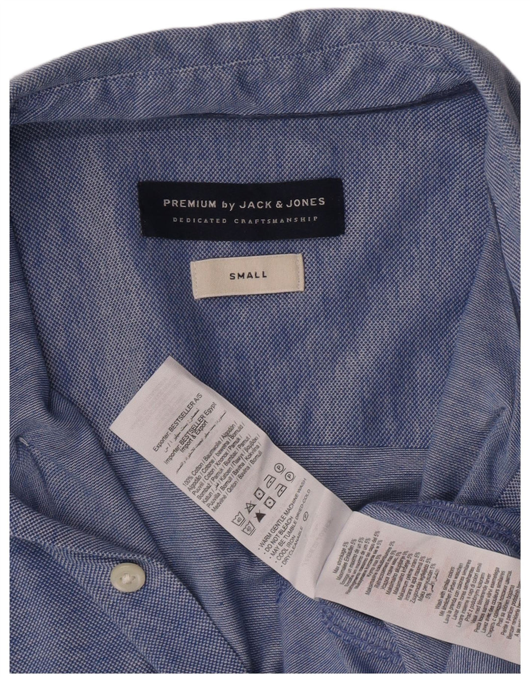 Jack & Jones Herrenhemd, klein, aus blauer Baumwolle