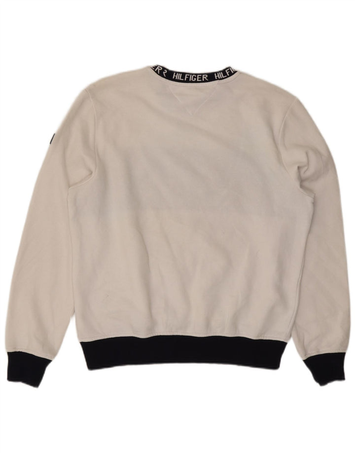 Tommy Hilfiger Herren-Sweatshirt mit Grafik, Mittelweiß, Farbblock