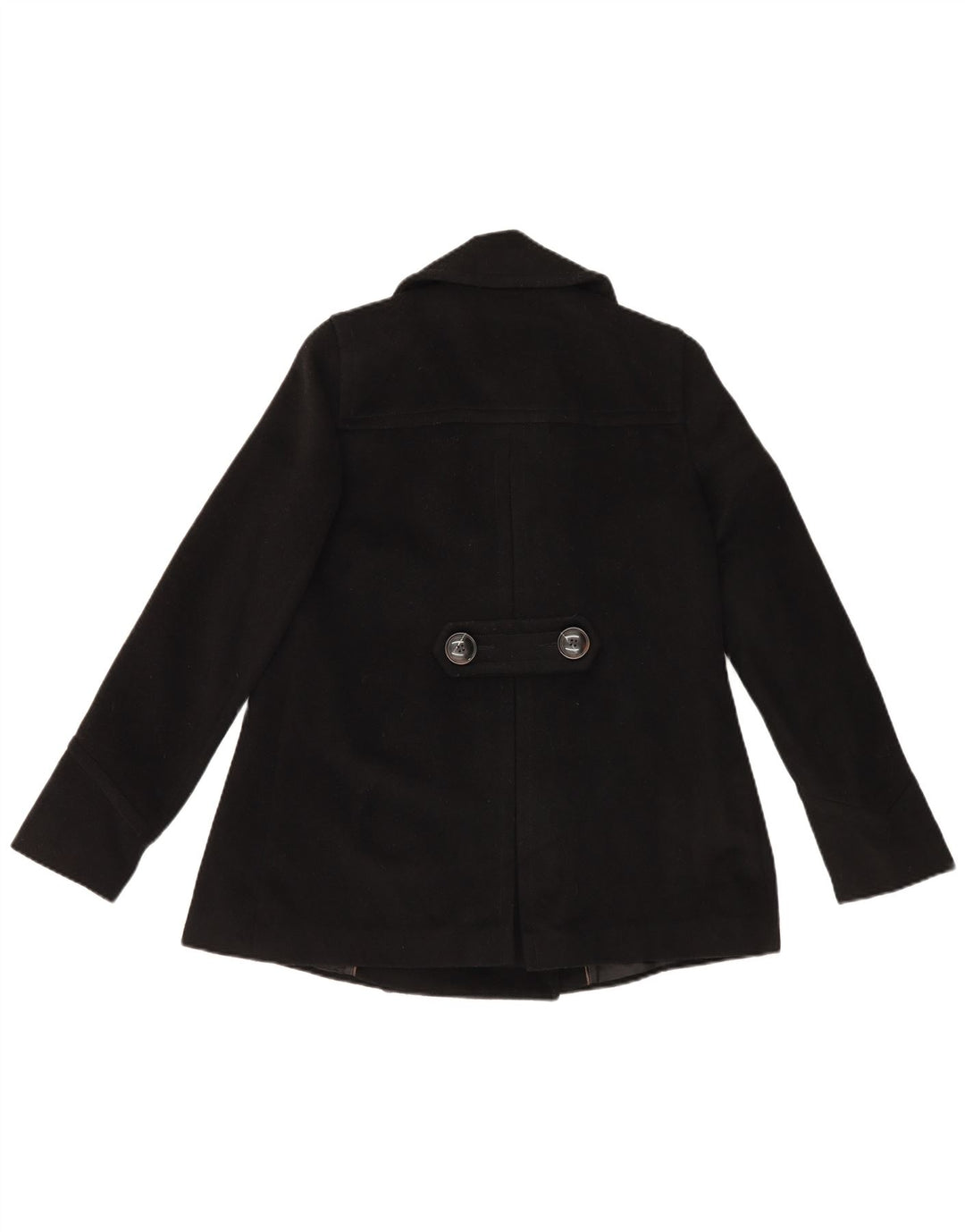 Zara Damen Pea Coat UK 8 Small Schwarz Acetat
