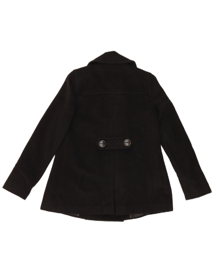 Zara Damen Pea Coat UK 8 Small Schwarz Acetat