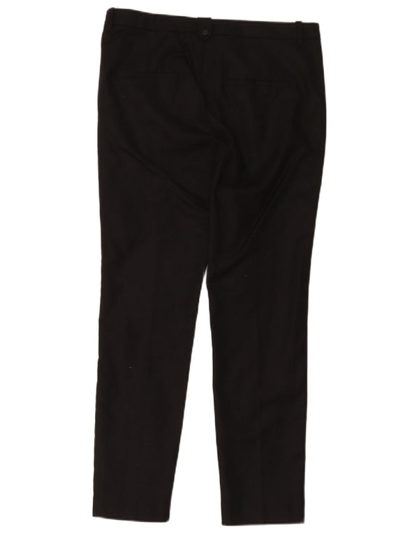 Zara Damen Slim Chino-Hose EU 38 Small W28 L26 Schwarze Baumwolle