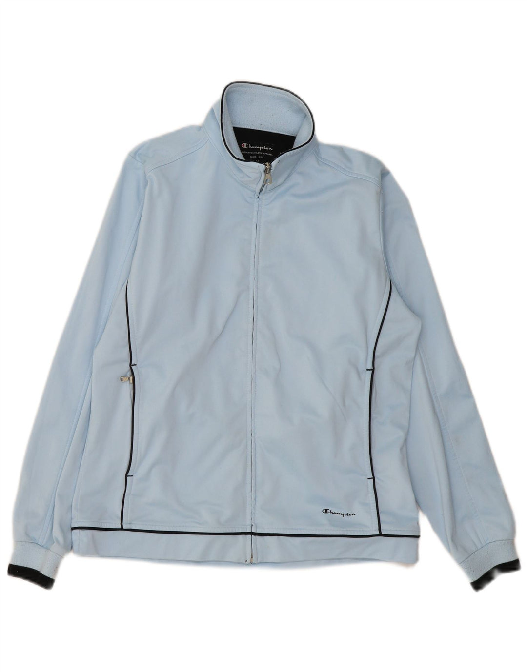 Champion Damen Easy Fit Trainingsanzug-Oberjacke UK 14 Mittelblaues Polyester