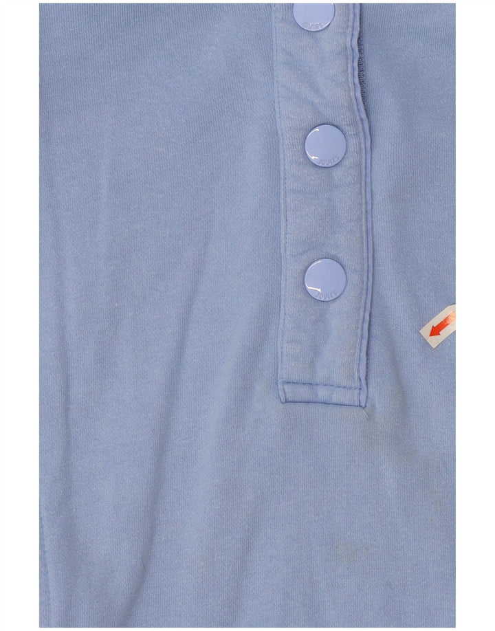 Joules Damen-Sweatshirt mit Knopfkragen, UK 12, mittelblau, Baumwolle