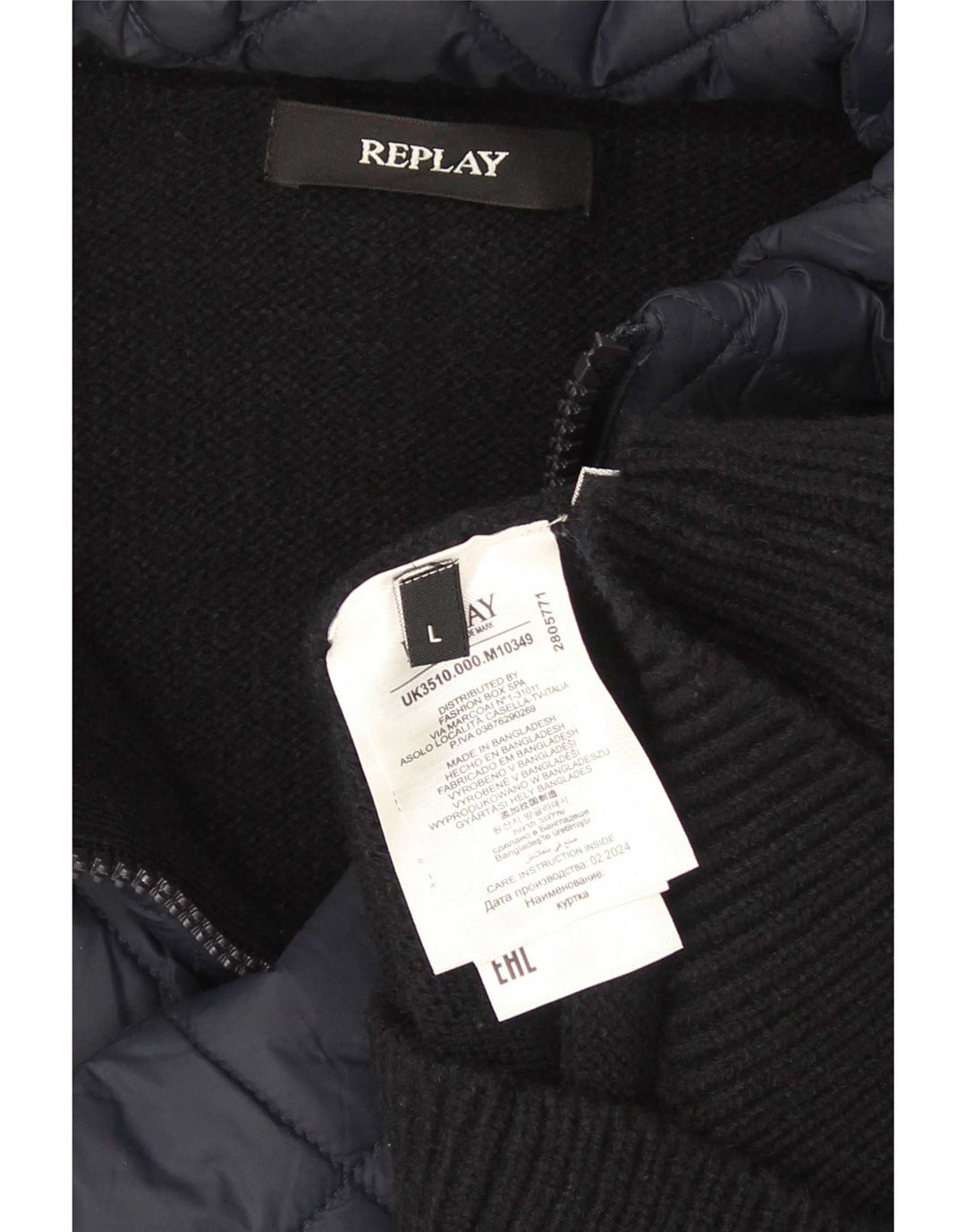 Replay Herren-Strickjacke, groß, Marineblau, Acryl