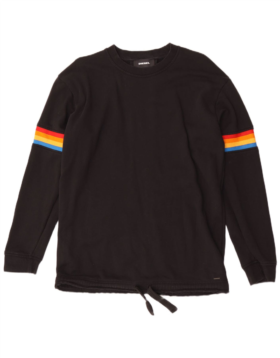 Diesel Herren-Sweatshirt-Pullover, groß, schwarz gestreift, Baumwolle