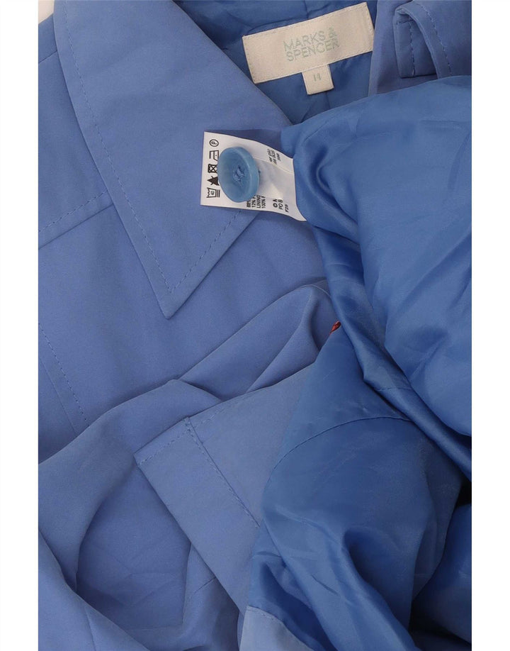Marks & Spencer Damen Bomberjacke UK 14 Large Blau Polyester
