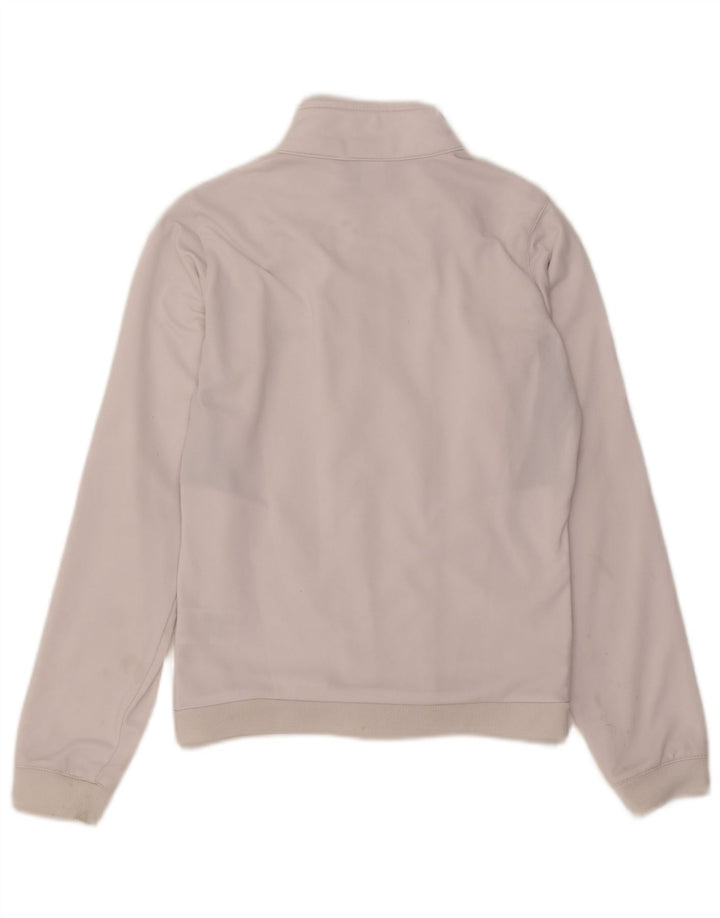 Reebok Damen-Trainingsanzug-Oberteiljacke UK 12 Mittelweißes Colourblock-Polyester