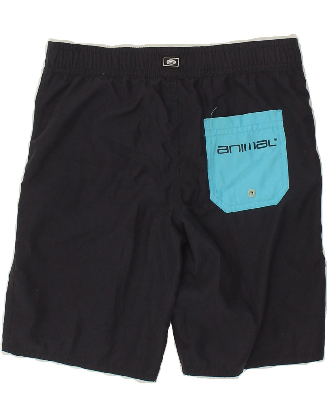 ANIMAL Boys Graphic Sport Shorts 7-8 Years Navy Blue Polyester Vintage Animal and Second-Hand Animal from Messina Hembry 