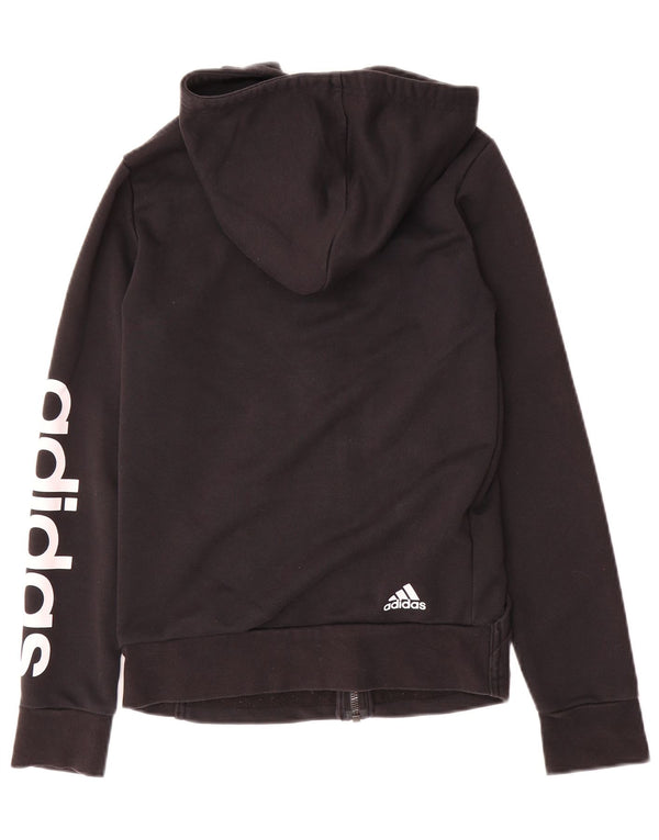 Adidas Damen Graphic Zip Hoodie Pullover UK 4/6 XS Schwarz Baumwolle