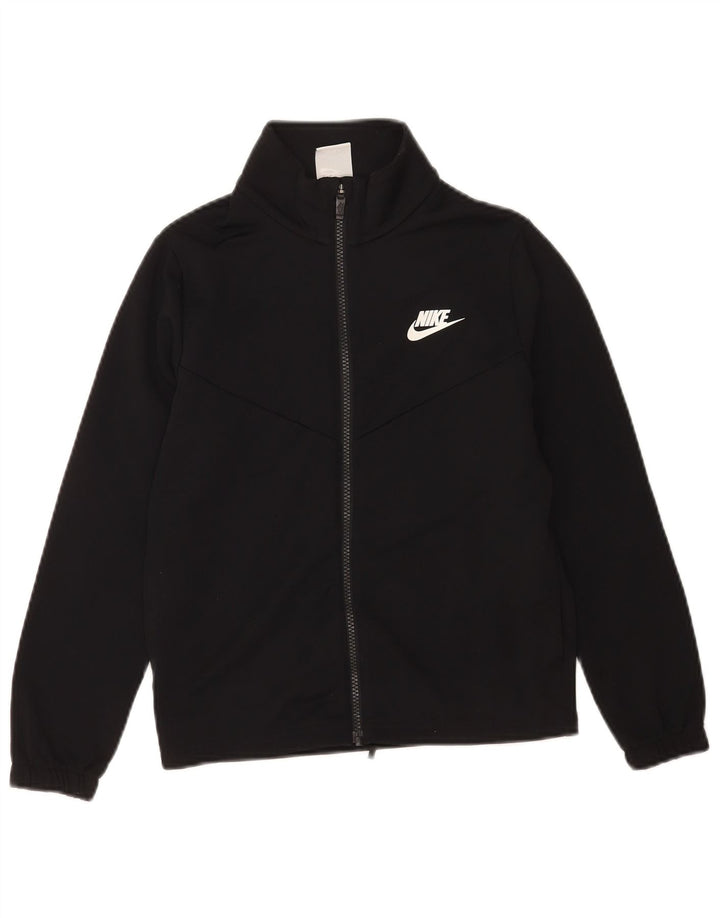 Nike Jungen-Trainingsanzugoberteil mit Grafik, 10–11 Jahre, mittleres schwarzes Polyester
