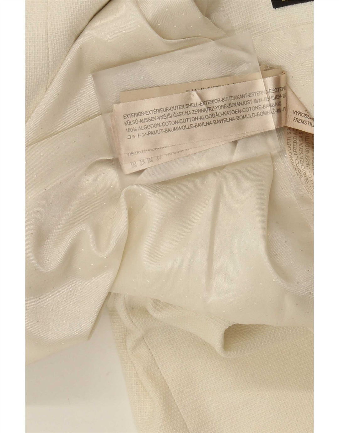 Massimo Dutti Damen 1-Knopf-Blazerjacke EU 40 Mittelweiße Baumwolle
