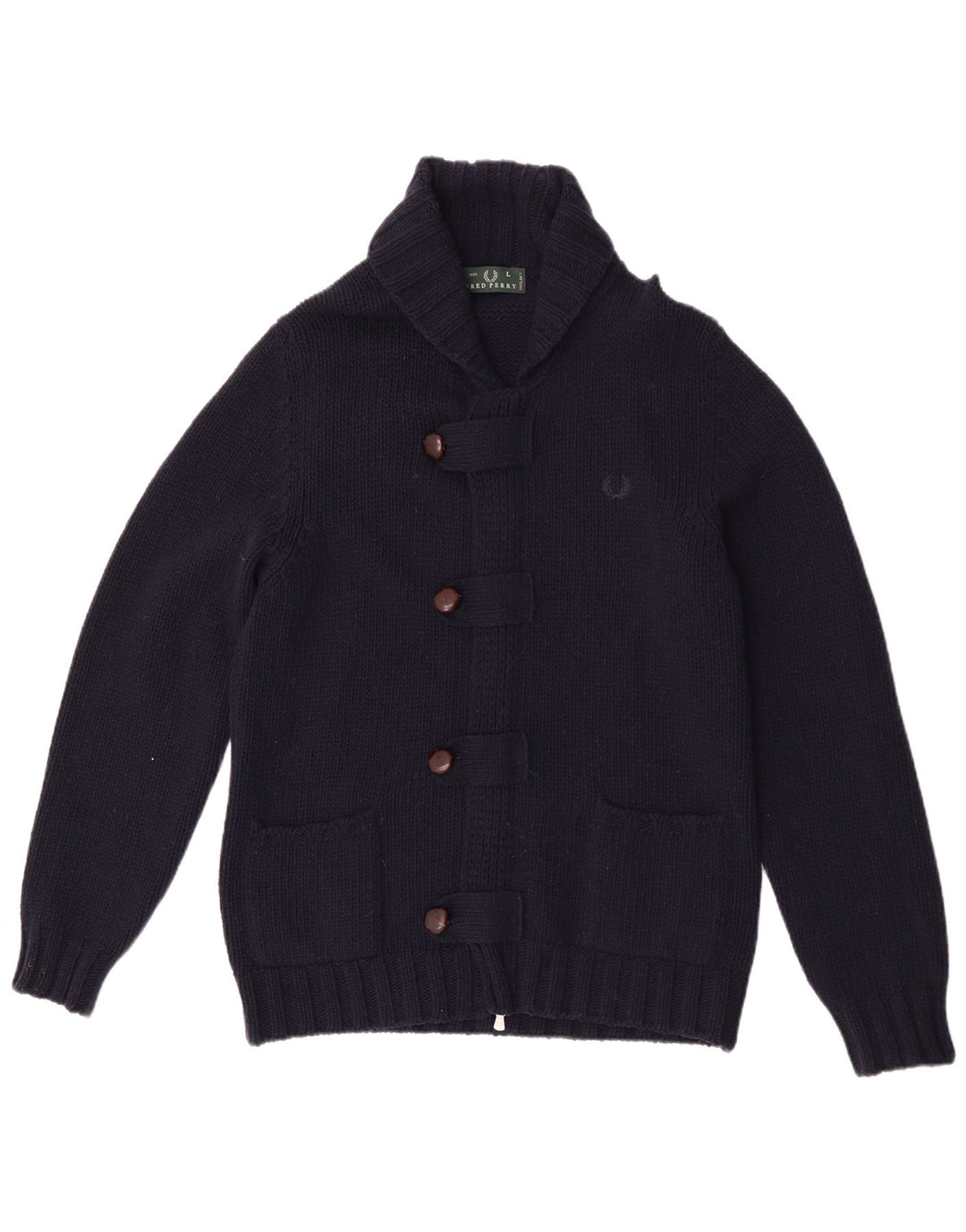 Fred Perry Herren-Strickjacke, große marineblaue Wolle