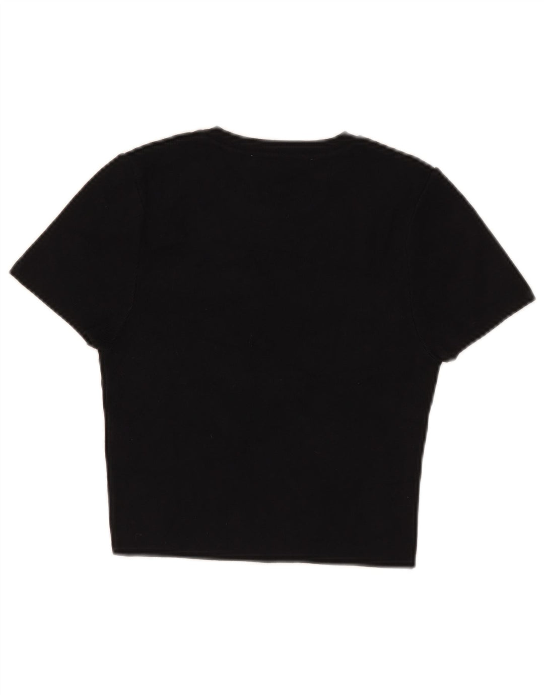 Zara Damen Crop T-Shirt Top UK 12 Medium Schwarz Viskose