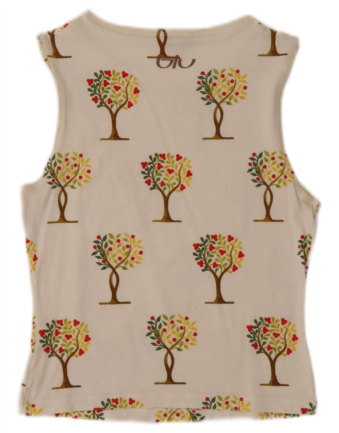 Byblos Damen Crop Graphic Vest Top UK 12 Medium White Floral