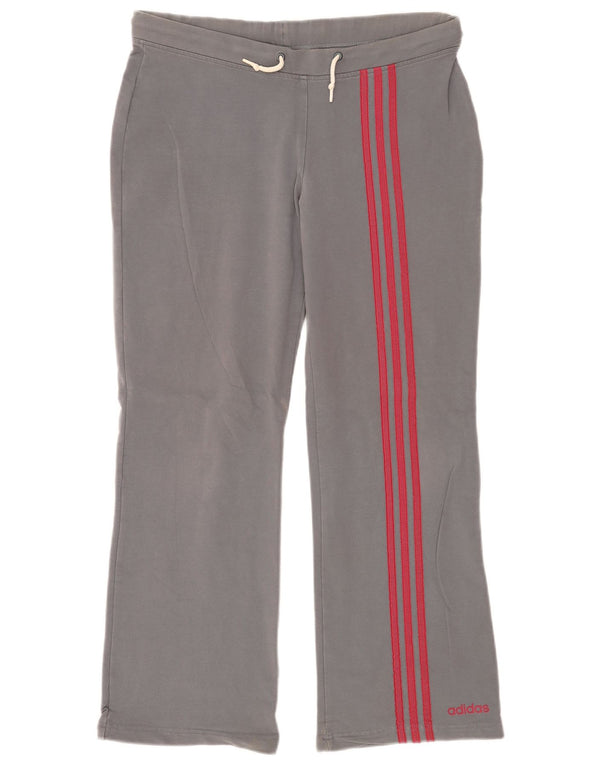 Adidas Damen Trainingshose UK 14 Mittelgraue Baumwolle